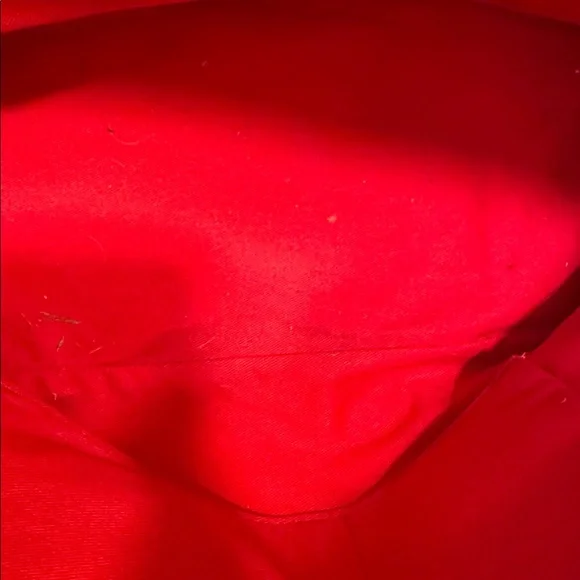 Dooney & Bourke Chevron Tangerine and White tote bag with matching pouch - Picture 8 of 12